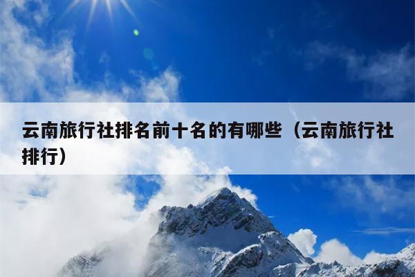 云南旅行社排名前十名的有哪些(云南旅行社排行)