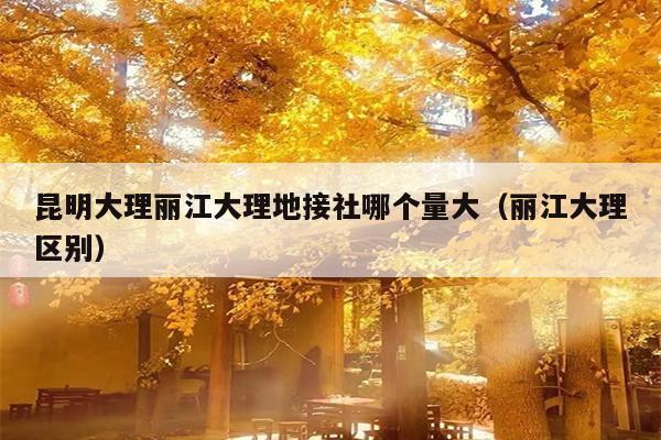 昆明大理丽江大理地接社哪个量大(丽江大理区别)