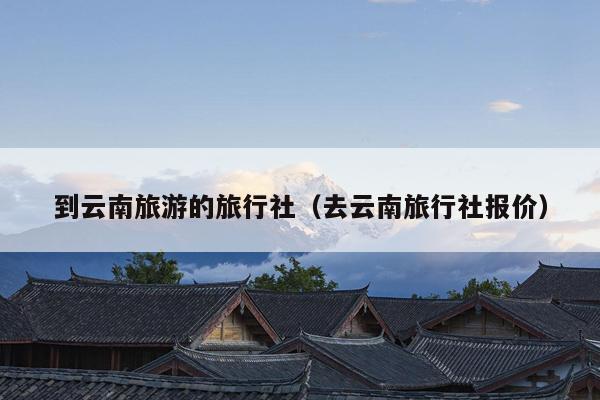 到云南旅游的旅行社(去云南旅行社报价)