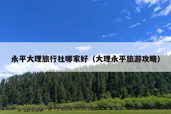 永平大理旅行社哪家好（大理永平旅游攻略）