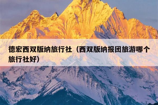德宏西双版纳旅行社（西双版纳报团旅游哪个旅行社好）
