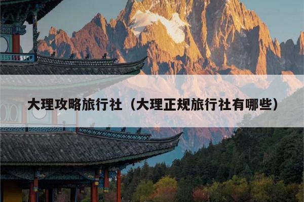 大理攻略旅行社（大理正规旅行社有哪些）