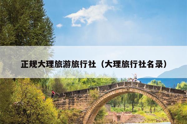 正规大理旅游旅行社(大理旅行社名录)